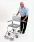 Oyster folding shower commode